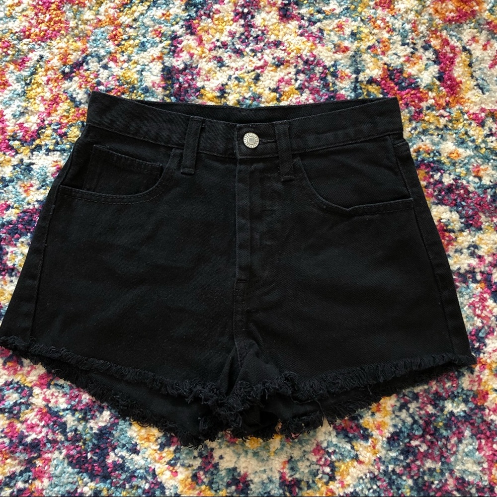 Brady Melville/John Galt Frayed Hem Denim Shorts - Picture 3 of 5